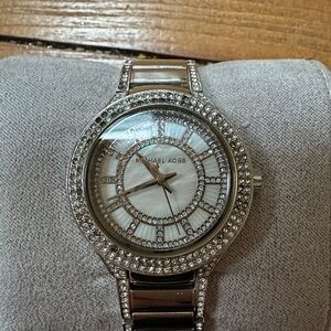 Michael Kors Silver Watch with Crystal Accents style 3441 women’s